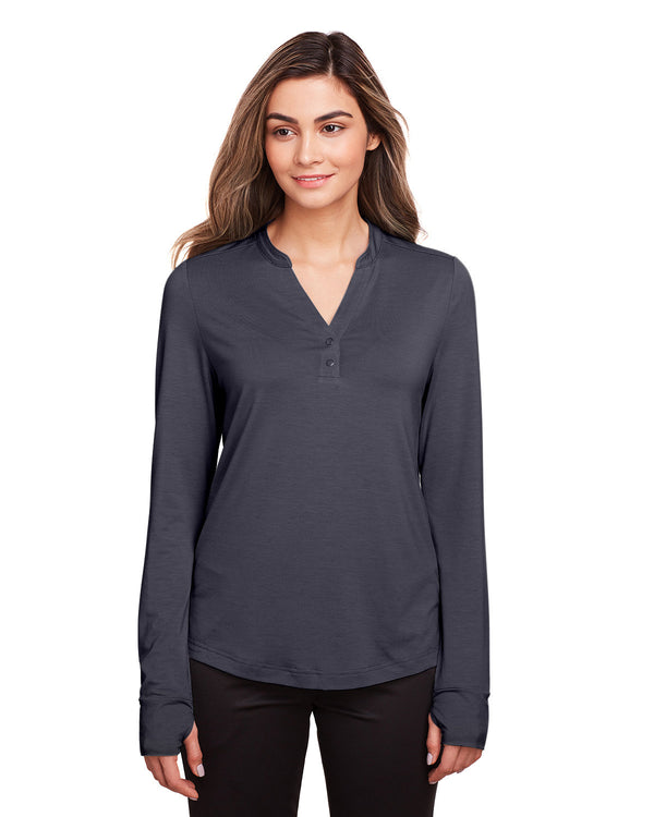 ladies jaq snap up stretch performance pullover CARBON