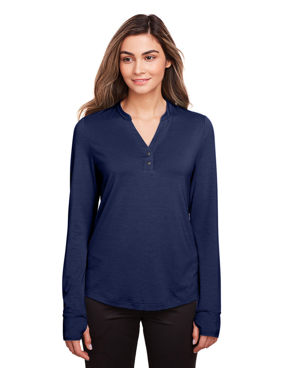 ladies jaq snap up stretch performance pullover CLASSIC NAVY