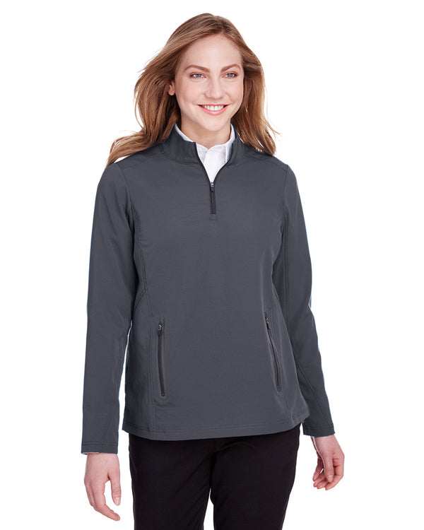 ladies quest stretch quarter zip CARBON/ BLACK