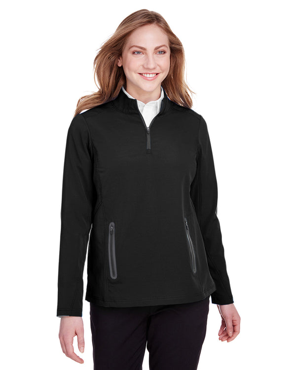 ladies quest stretch quarter zip BLACK/ CARBON