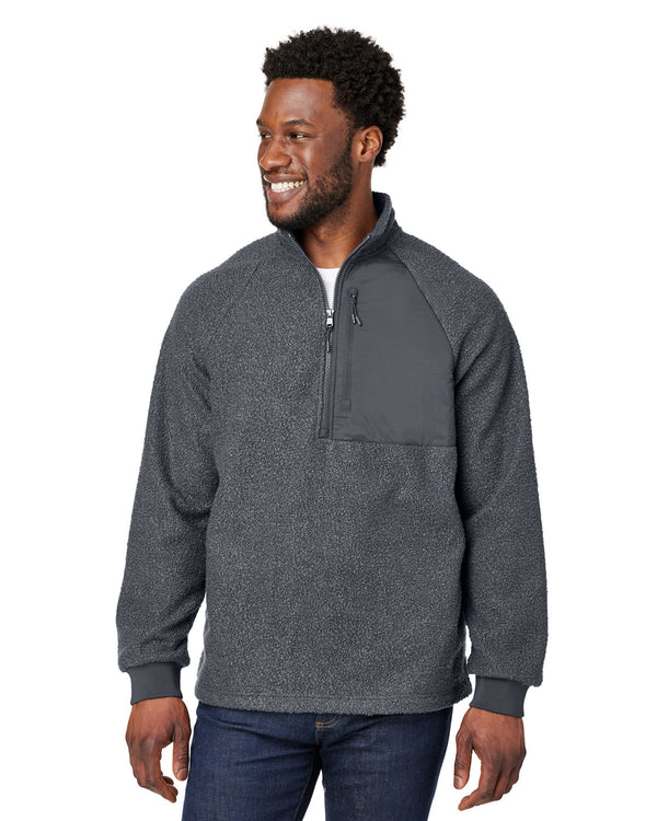 mens aura sweater fleece quarter zip CARBON/ CARBON