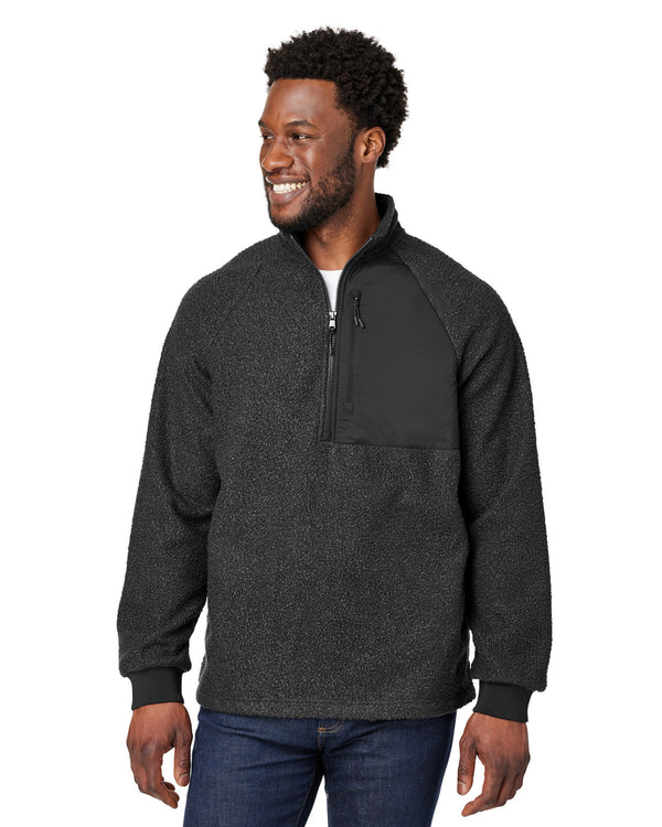 mens aura sweater fleece quarter zip BLACK/ BLACK
