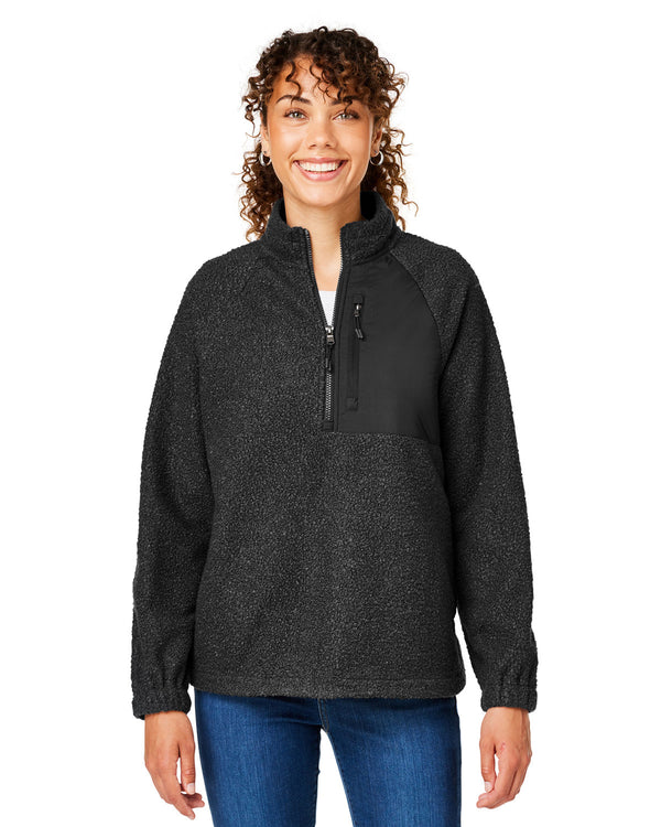ladies aura sweater fleece quarter zip BLACK/ BLACK