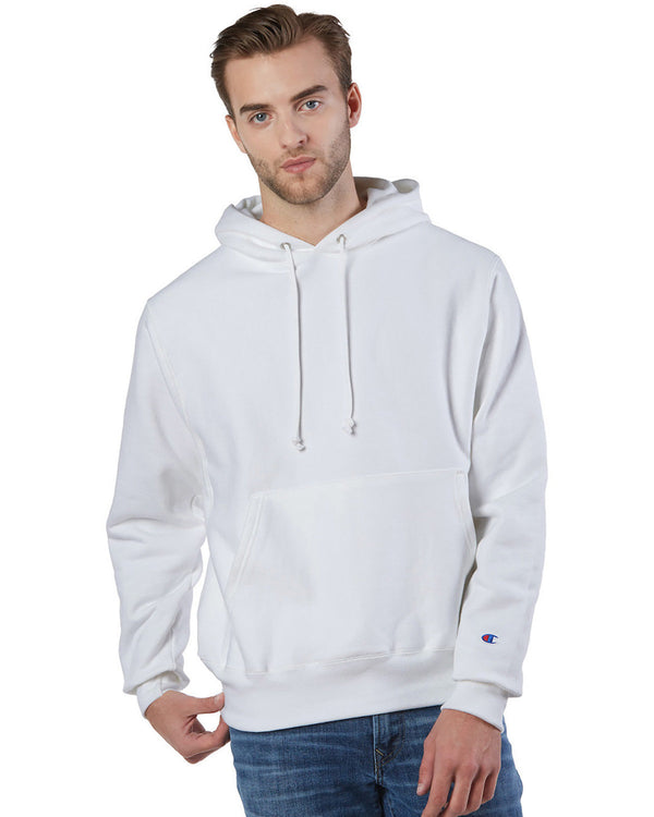 reverse weave pullover hooded sweatshirt WHITE