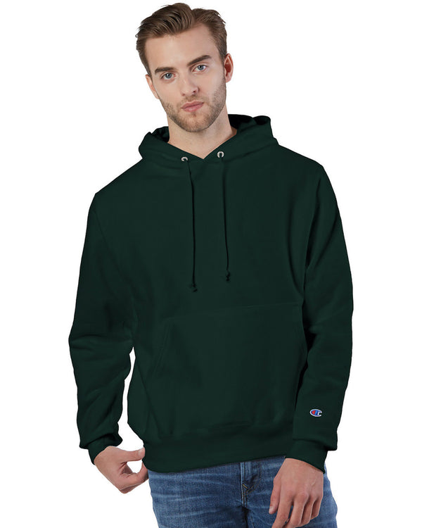 reverse weave pullover hooded sweatshirt DARK GREEN