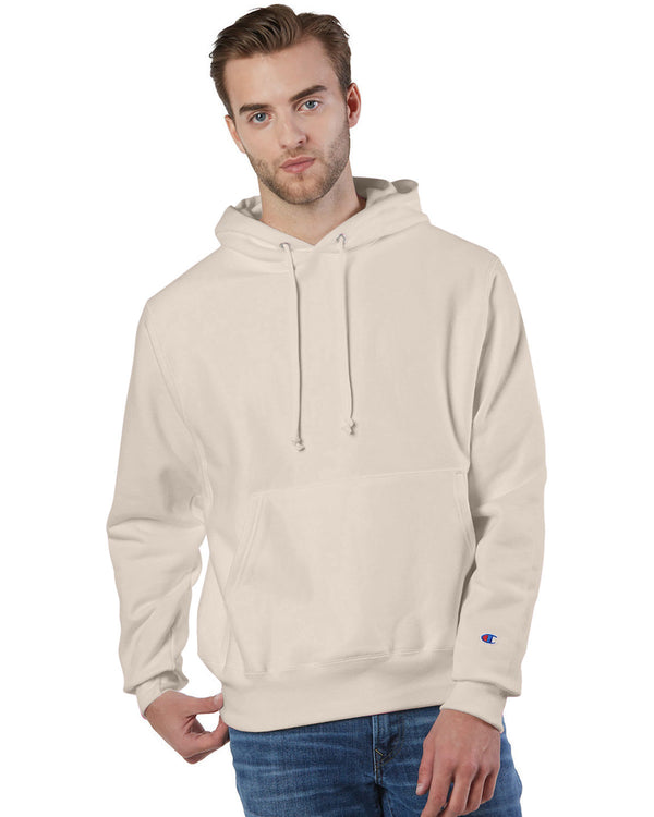 reverse weave pullover hooded sweatshirt SAND