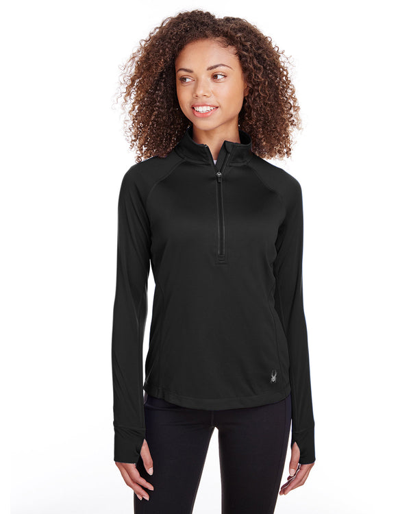 ladies freestyle half zip pullover BLACK