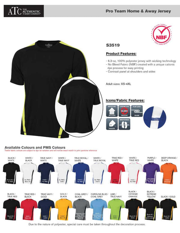 Adult Poly Soccer/Baseball Team Jersey Product Detail Sheet