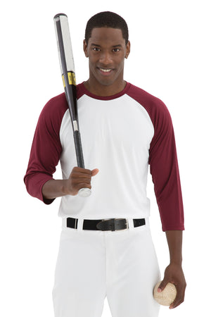 White/Maroon Baseball Jersey
