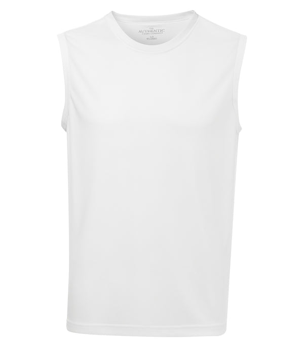 White Adult Pro Team 100% Poly Sleeveless T-Shirt