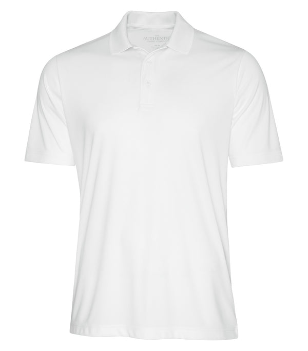 White Adult Performance Poly Golf Shirt