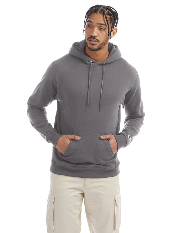 adult powerblend pullover hooded sweatshirt STONE GRAY
