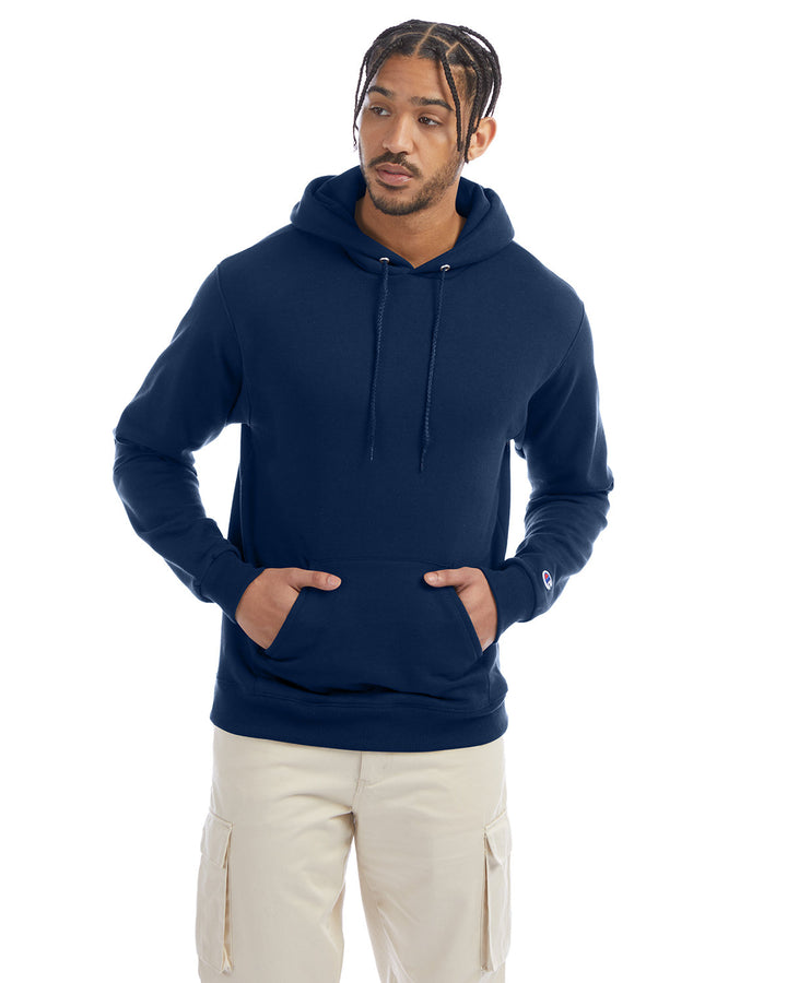 adult powerblend pullover hooded sweatshirt NAVY HEATHER