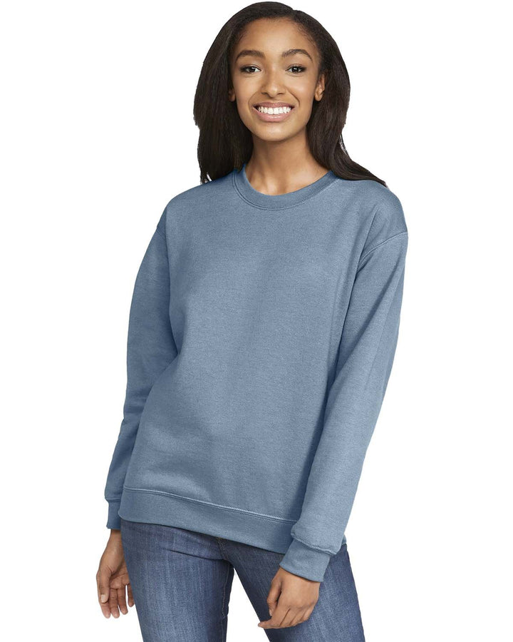 adult softstyle fleece crew sweatshirt STONE BLUE