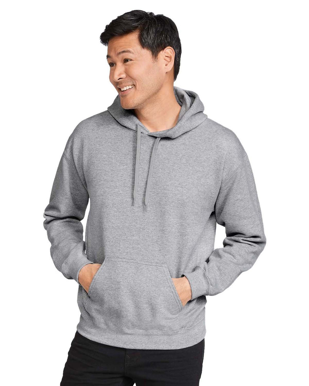 adult softstyle fleece pullover hooded sweatshirt RS SPORT GREY