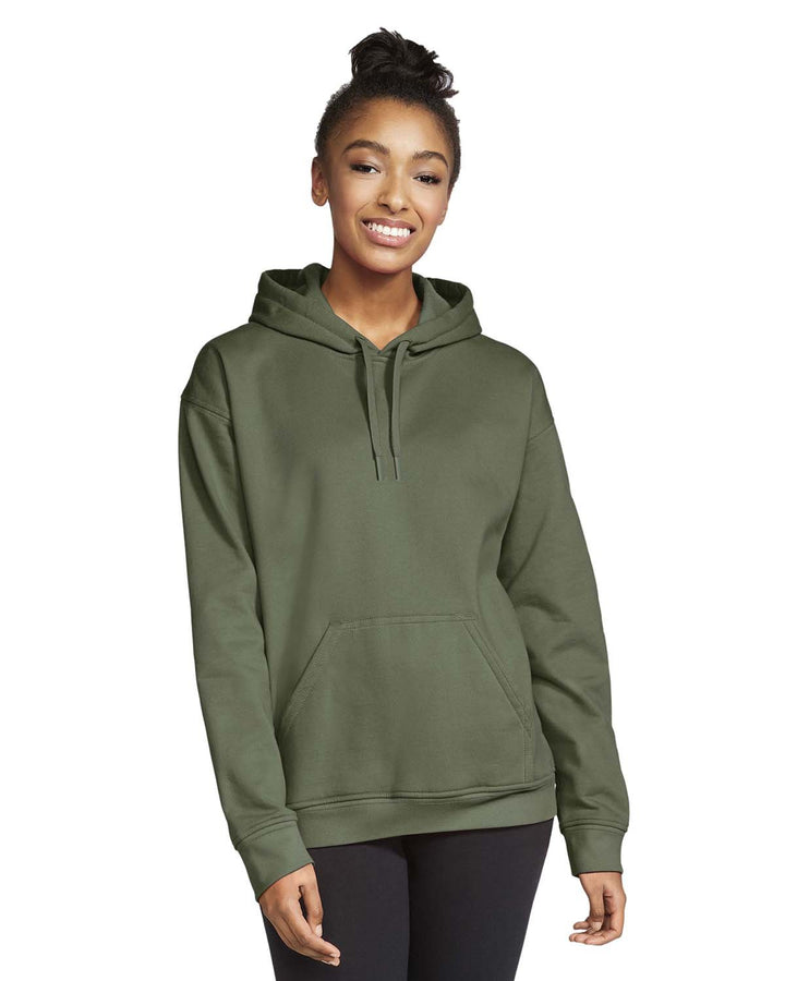 adult softstyle fleece pullover hooded sweatshirt SAND