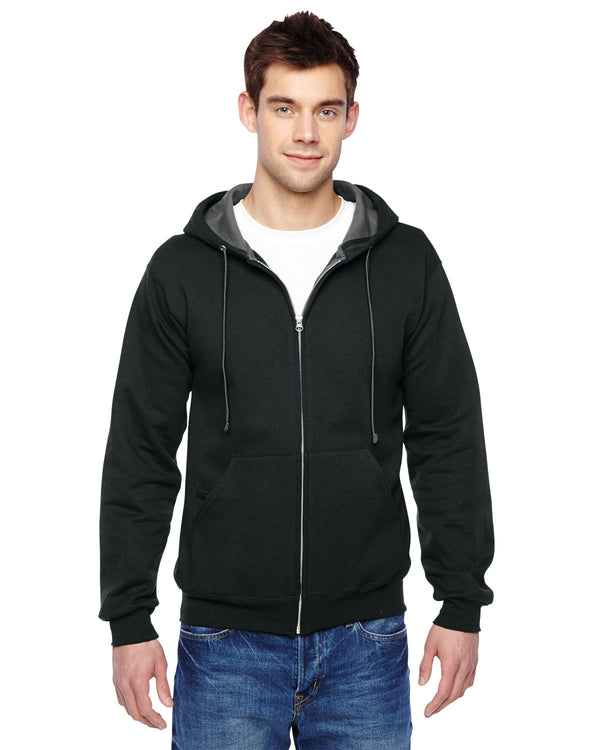 adult sofspun full zip hooded sweatshirt BLACK