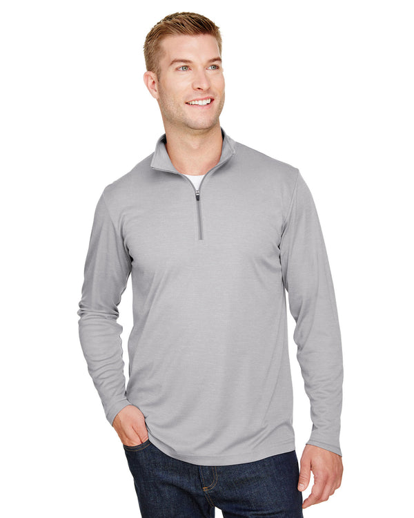 mens zone sonic heather performance quarter zip ATHLETIC HEATHER