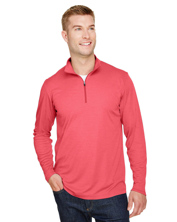 mens zone sonic heather performance quarter zip SP RED HEATHER