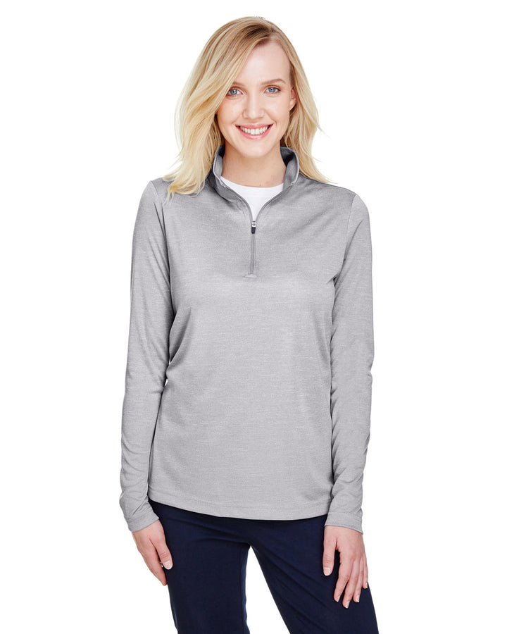 ladies zone sonic heather performance quarter zip ATHLETIC HEATHER