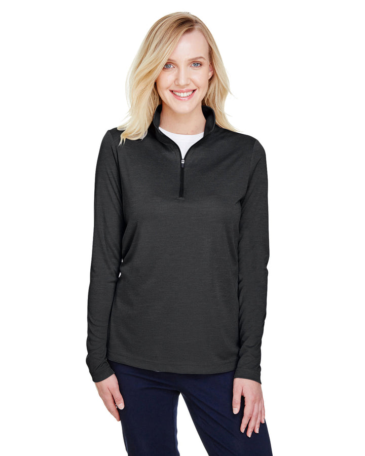 ladies zone sonic heather performance quarter zip SP MAROON HTHR