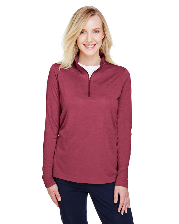 ladies zone sonic heather performance quarter zip SP FOREST HTHR