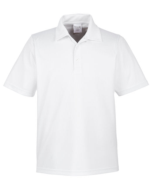 White Mens Poly Golf Shirt