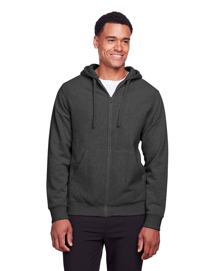 mens zone hydrosport heavyweight full zip hooded sweatshirt DARK GREY HEATHR