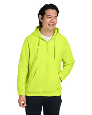 unisex zone hydrosport heavyweight quarter zip hooded sweatshirt SAFETY YELLOW
