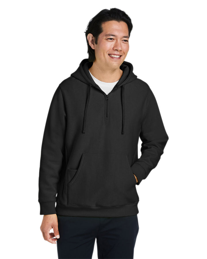 unisex zone hydrosport heavyweight quarter zip hooded sweatshirt BLACK