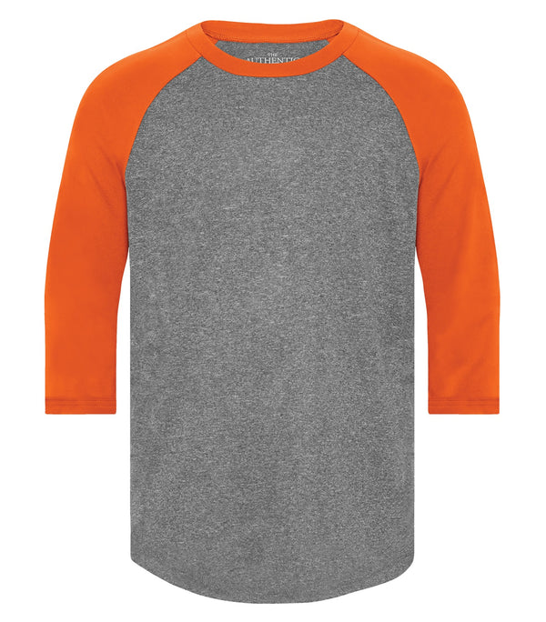 Charcoal Heather/Deep Orange Youth Baseball Shirt