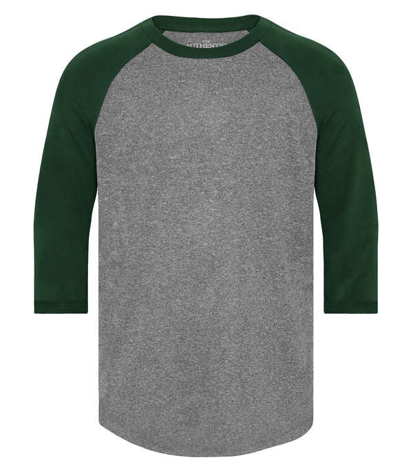 Charcoal Heather/Forest Green Youth Baseball Shirt