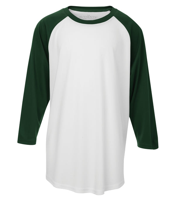 White/Forest Green Youth Baseball Shirt