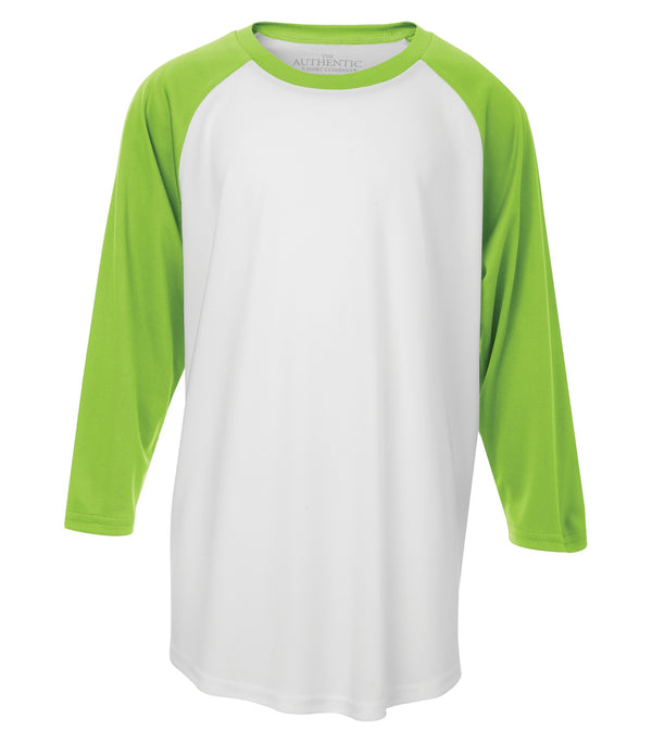 White/Lime Shock Youth Baseball Shirt