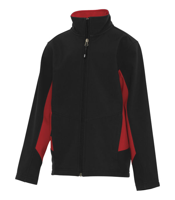 Black/True Red Youth Soft Shell Jacket